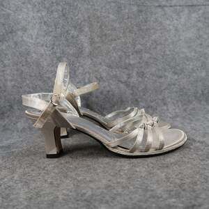 Mudd Shoes Womens 8 Strappy Pumps Heels Ankle Strap Retro Y2k Fashion Metallic